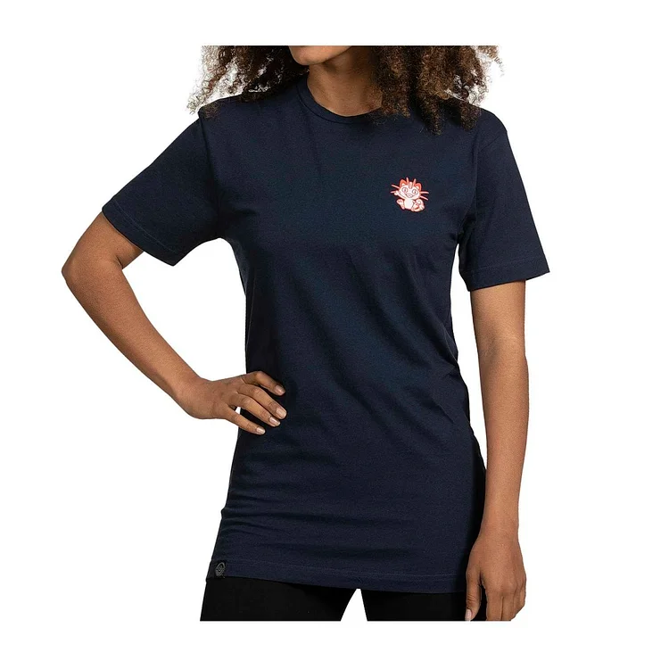 Gigantamax Meowth Navy Relaxed Fit Crew Neck T-Shirt - Adult