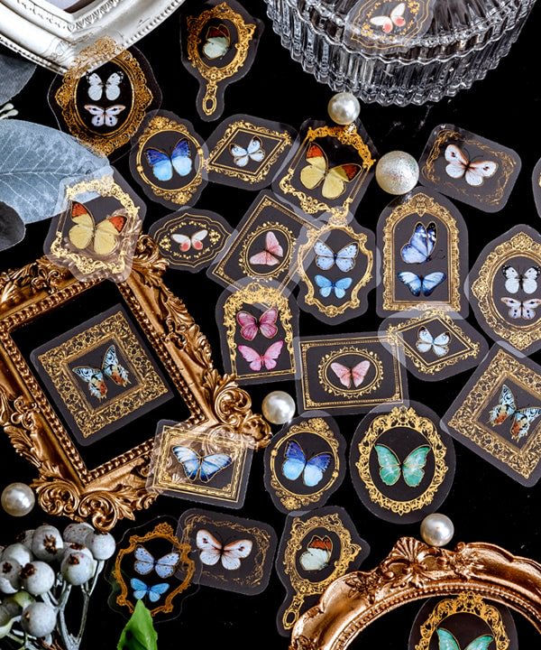180 Pcs Baroque Post Office Bronzing PET Stickers Set-Himinee.com