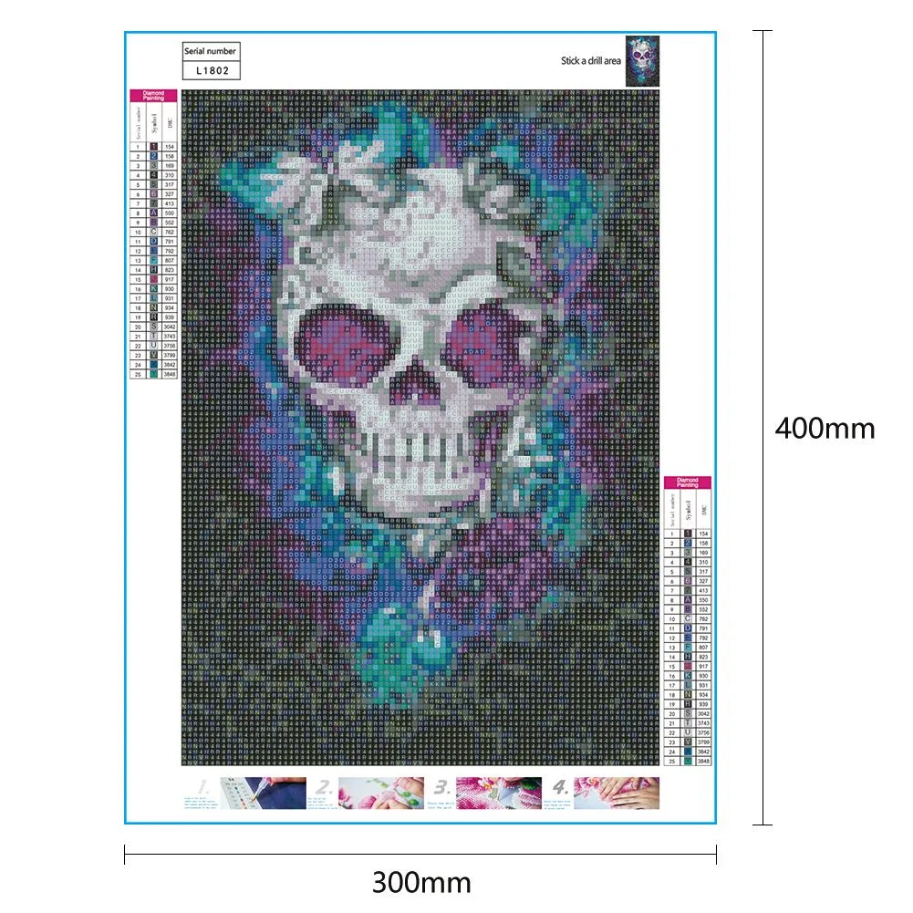 Diamond Painting - Partial Round Drill - Skull(30*40cm)