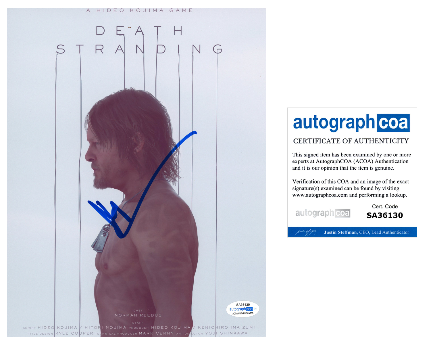 Norman Reedus Signed Autograph 8x10 Photo Poster painting DEATH STRANDING Hideo Kojima ACOA COA