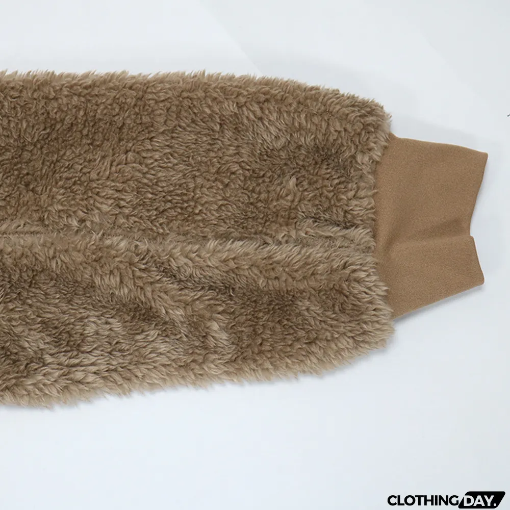 Casual Plus Velvet Solid Color Two-piece Suit