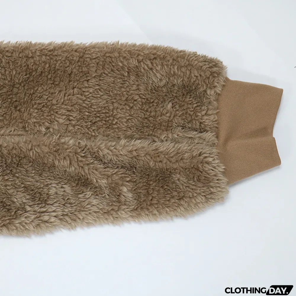 Casual Plus Velvet Solid Color Two-piece Suit