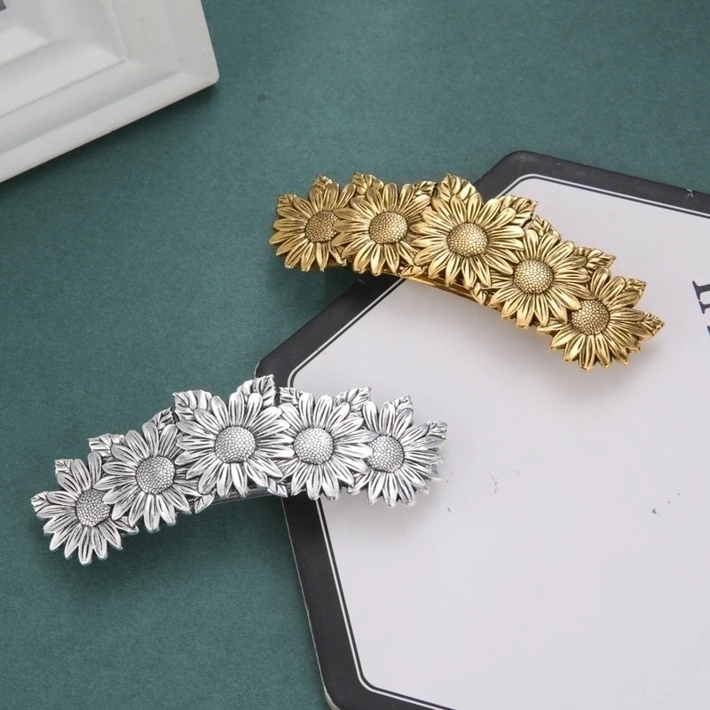 Retro Sunflower Alloy Plating Hair Clip
