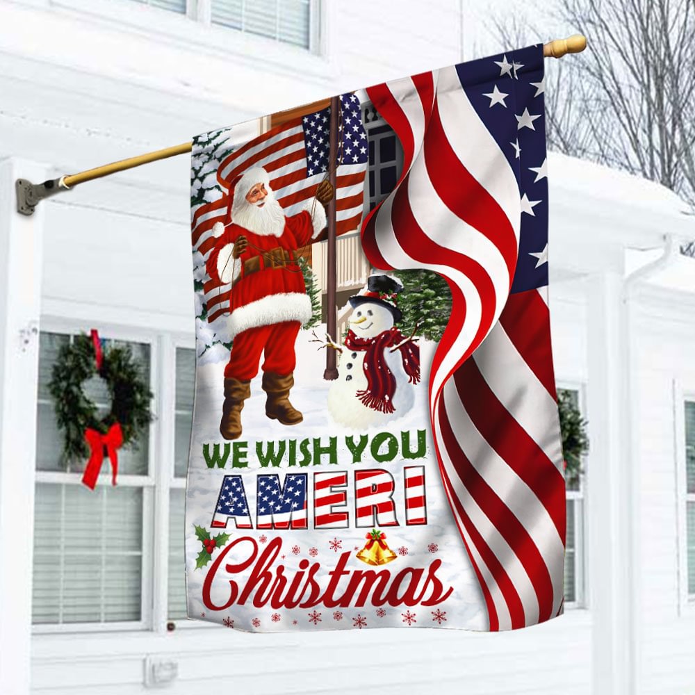 🔥Christmas Hot Flag🎁Santa Claus US Flag We Wish You America Christma🎄
