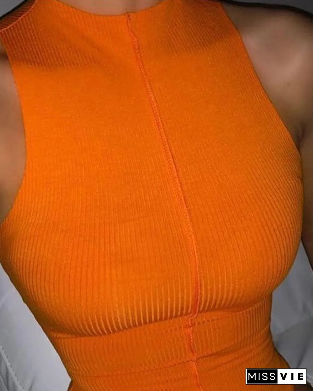 Solid Color Skinny Sleeveless Bodysuit