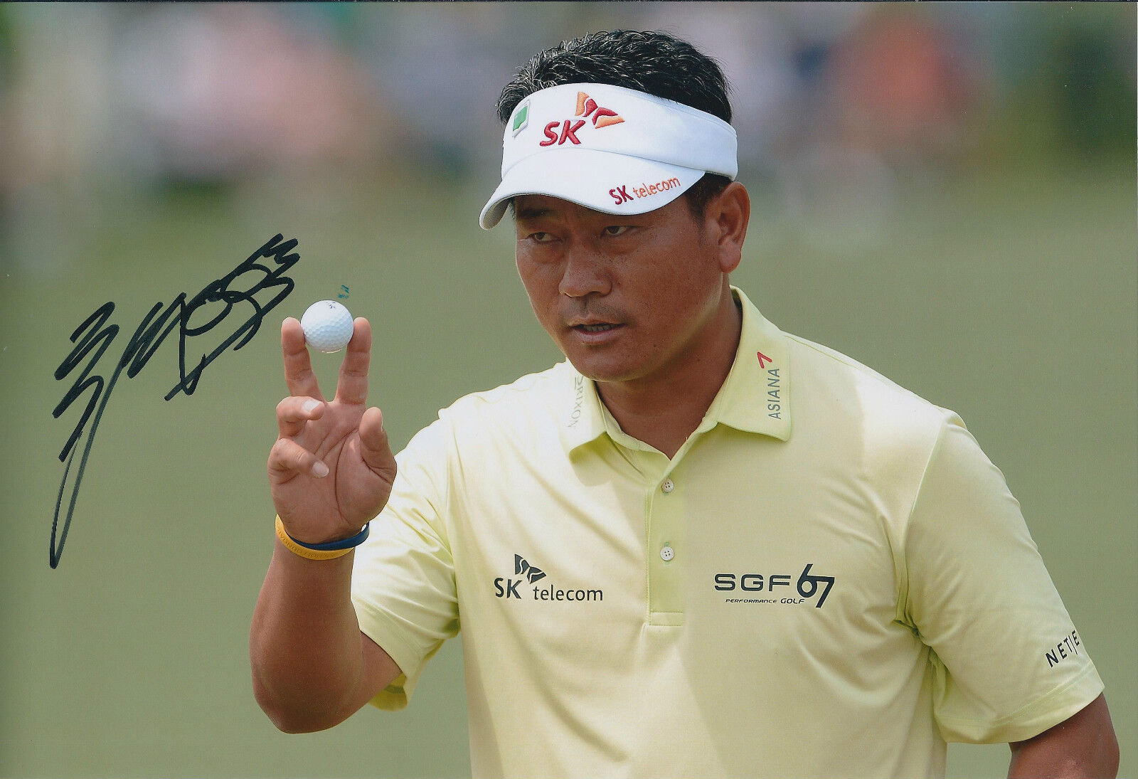 ??? KJ CHOI SIGNED Autograph Photo Poster painting AFTAL COA Masters Augusta Golf South Korea