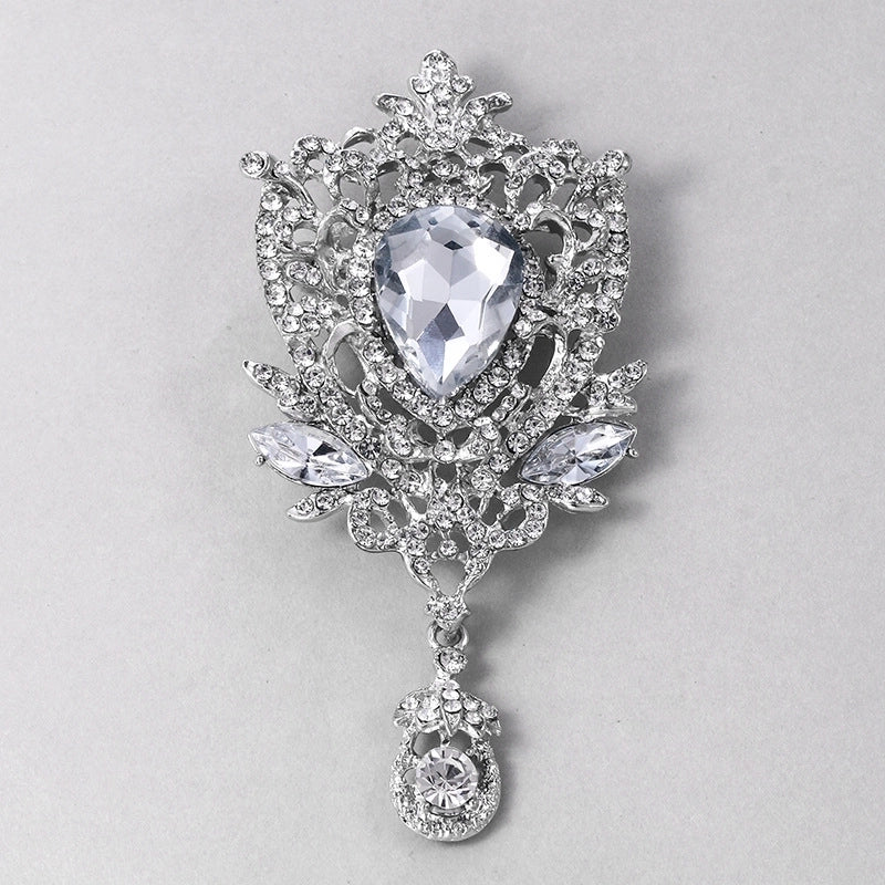 2 Pieces Fashion Pin Crown Alloy Rhinestones Women’S Brooches