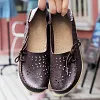 Women's Wide Width Leather Loafers Flat Shoes