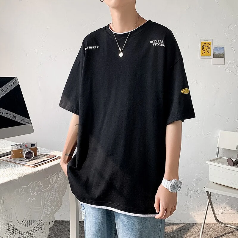 Aonga T Shirt Oversize Men Fashion Mens Summer Tshirts Oversized Tee Shirts 5XL Casual T-Shirt Tee for Man Streetwear Big Size