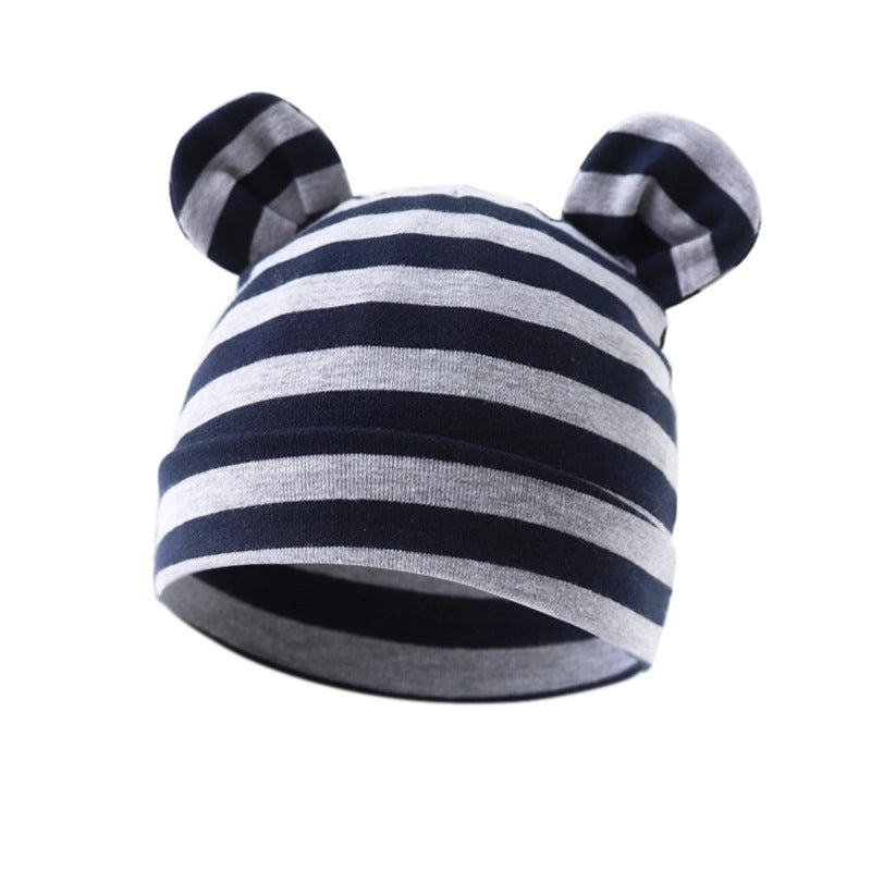 New Infant Fetal Cap Newborn Head Cap Solid Color Ear Hat Boys And Girls Baby Hat A54
