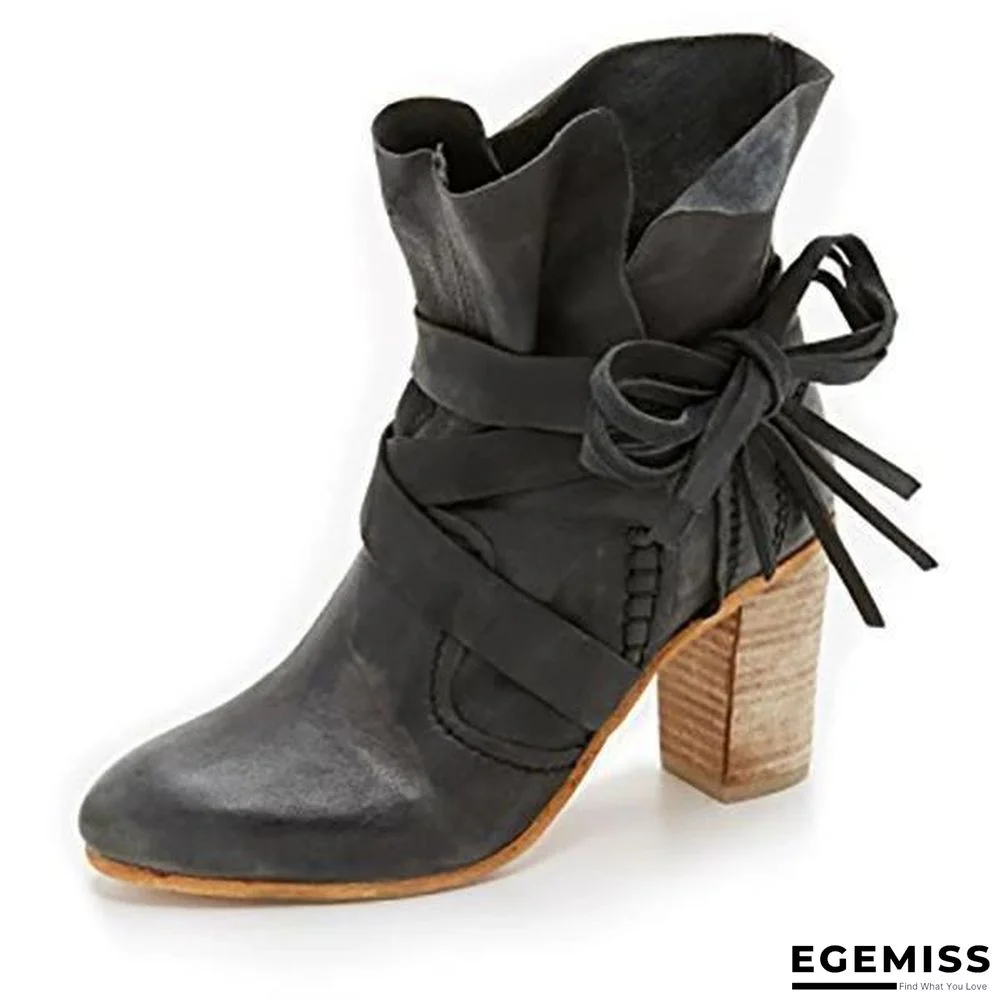 Chunky Heel Martin Boots Outdoor Ankle Boots | EGEMISS