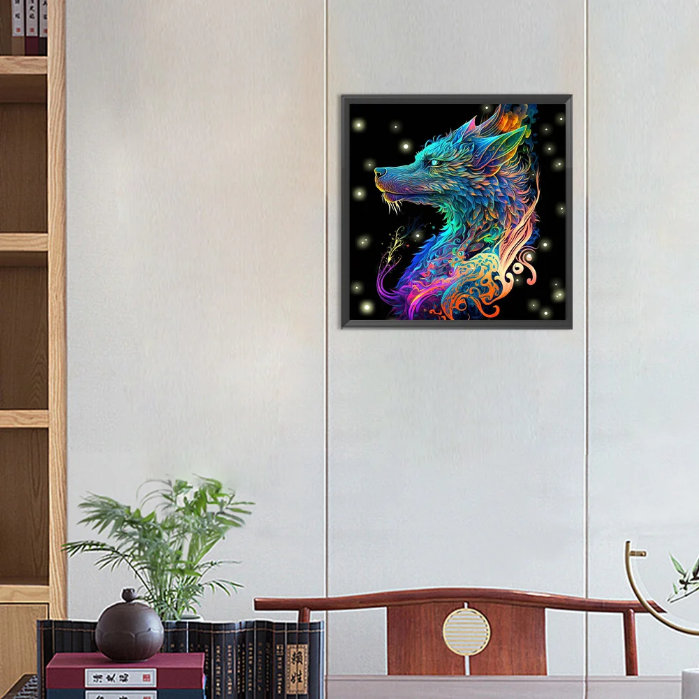 Full Round Diamond Painting 30*30cm - Dragon In The Dark