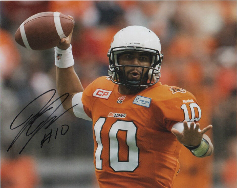 BC Lions Jonathan Jennings Signed Autographed 8x10 Photo Poster painting COA