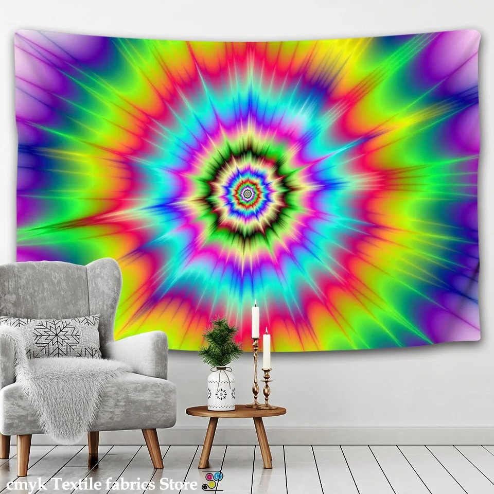 Psychedelic India Mandala Tapestry Wall Hanging Boho Decor Wall Cloth Tapestries Hippie Tapestry Mandala Wall Carpet