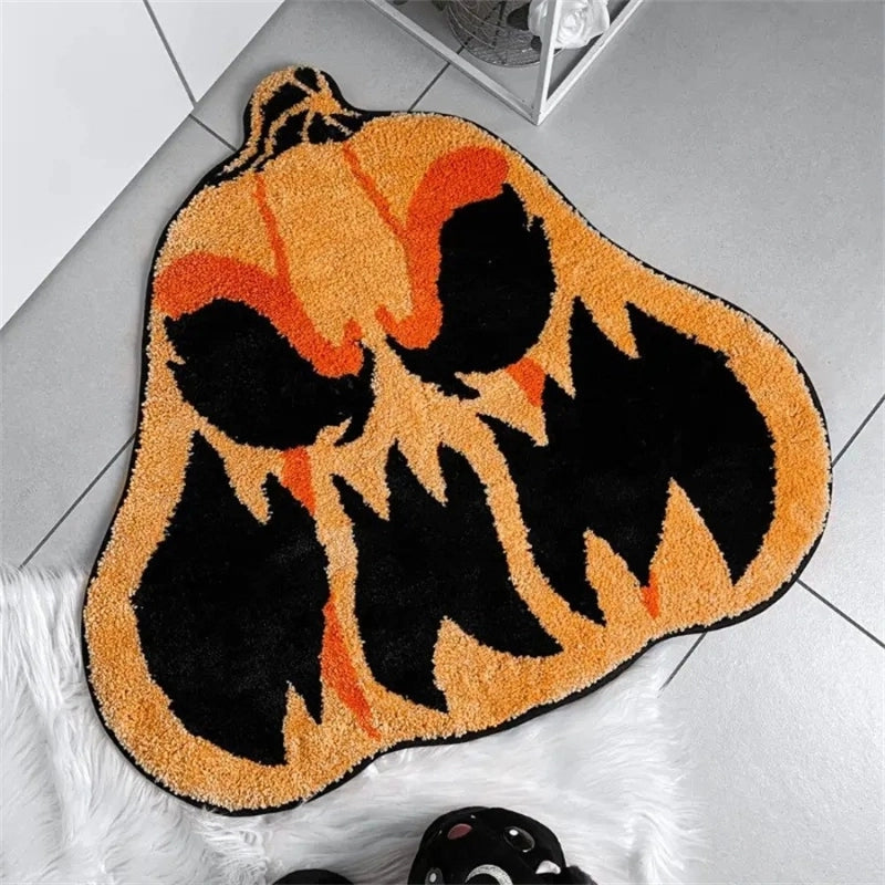 Halloween Retro Stripe Polyester Fiber (Polyester) Floor Mat Floor Mat Bedding