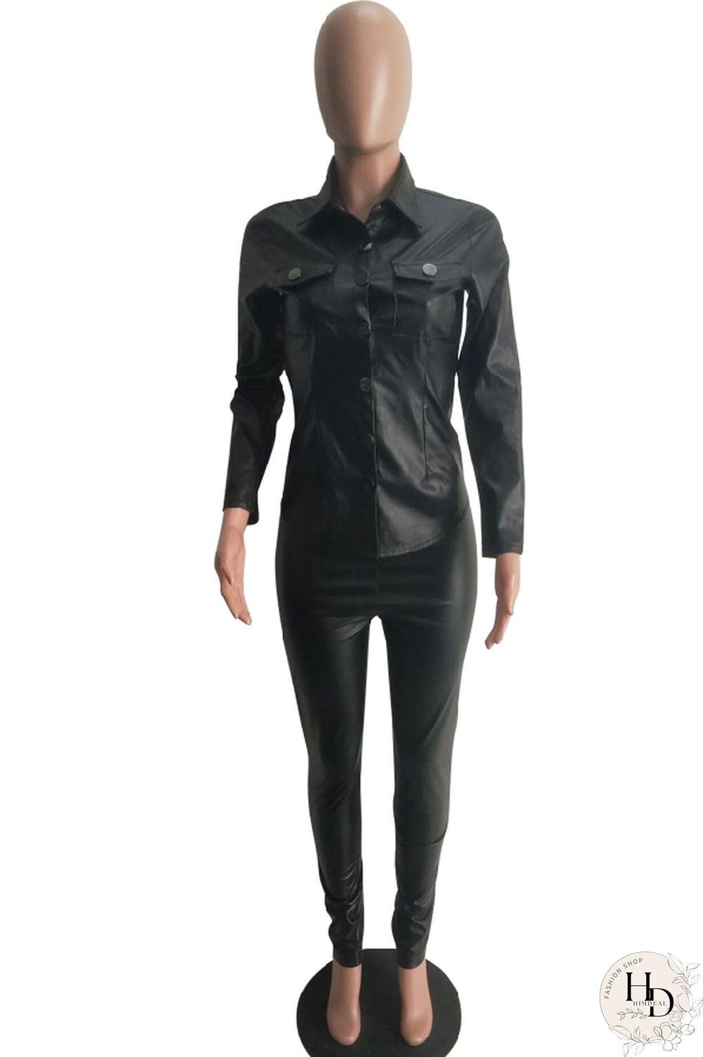 Wine Red Elastic Fly Long Sleeve Mid Print Patchwork pencil Pants