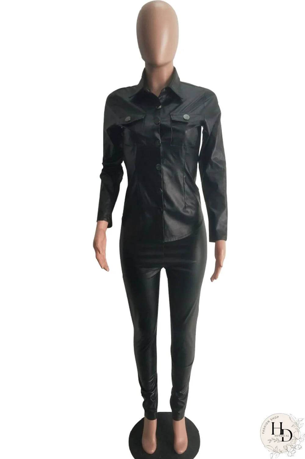 Wine Red Elastic Fly Long Sleeve Mid Print Patchwork pencil Pants