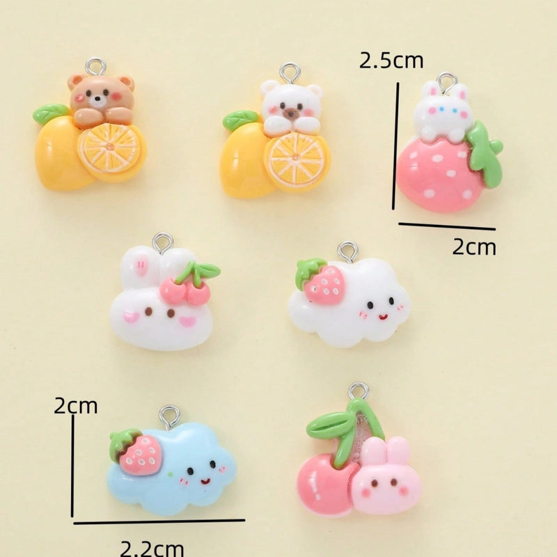 7 Pieces Diameter 3mm Hole Under 1mm Resin Animal Pendant