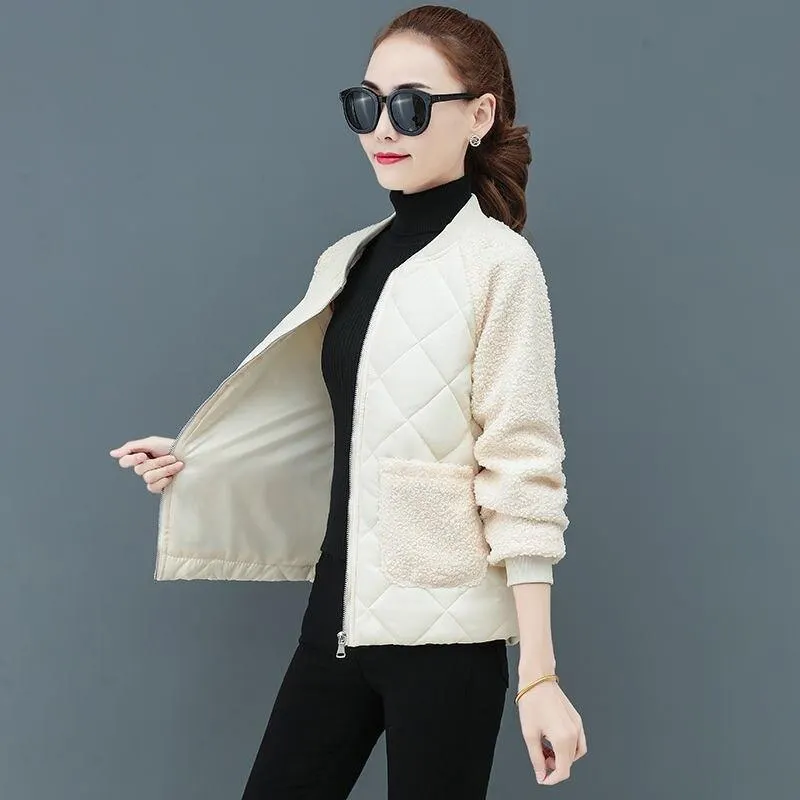 Winter Jackets Women 2021 Casual Solid Thick Warm Jacket Coats Stand Collar Pockets Female Down Outwear Chaquetas Parkas Mujer 1103