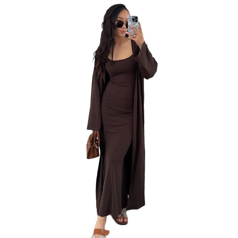 Women's 2-Piece Maxi Dress & Cardigan Set