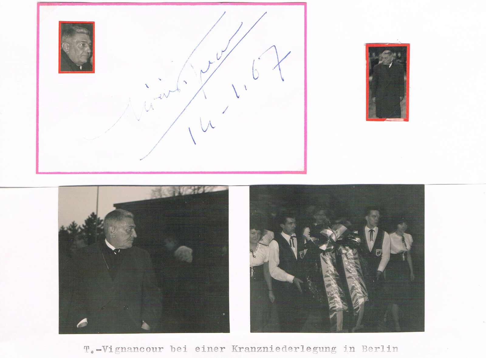 France Jean-Louis Tixier-Vignancour 1907-89 autograph signed 3x5