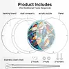 (18.5cm)DIY Acrylic Jigsaw Puzzle Window Hanging with Hanging Chain DIY Stained Glass Decoration Round Window Puzzle Decor for DIY Craft Project (Birds)