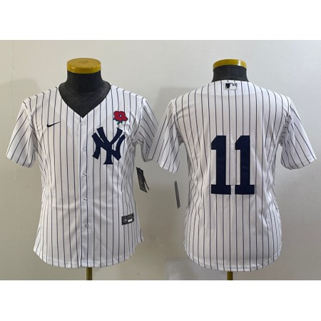 Youth New York Yankees #11 Anthony Volpe White Cool Base Stitched Baseball Jersey E1YT