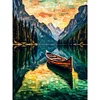 Diamond Painting-DIY Full Round Drill Lake And Boat