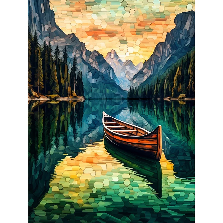 Full Round Diamond Painting - Boat Flowing Water 30*40CM
