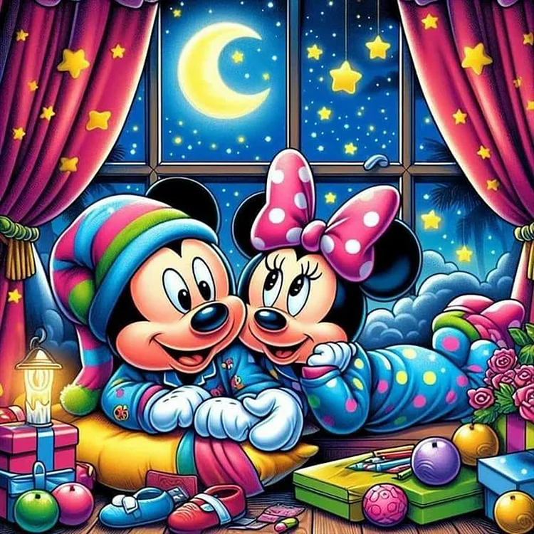Mickey Mouse 35*35CM (Canvas) Full Round Drill Diamond Painting gbfke
