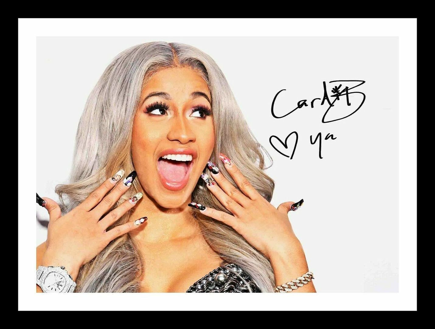 Cardi B Autograph Signed & Framed Photo Poster painting 1