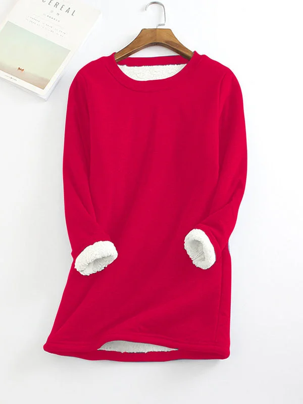 Solid Color Plush Thermal Sweatshirt (Fabric Upgrade)
