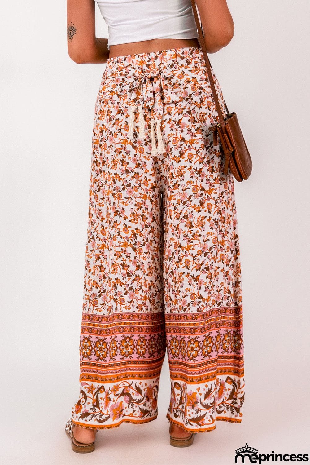 Boho Floral Wide Leg Palazzo Pants