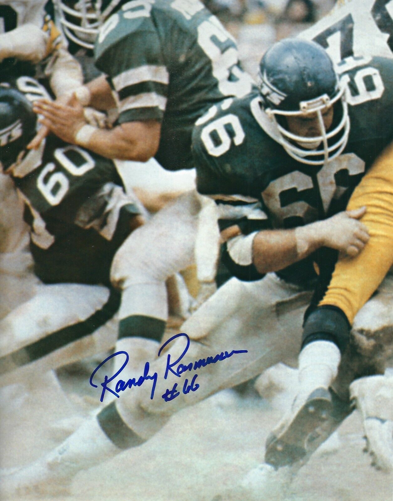 Autographed RANDY RASMUSSEN New York Jets 8x10 Photo Poster painting - COA