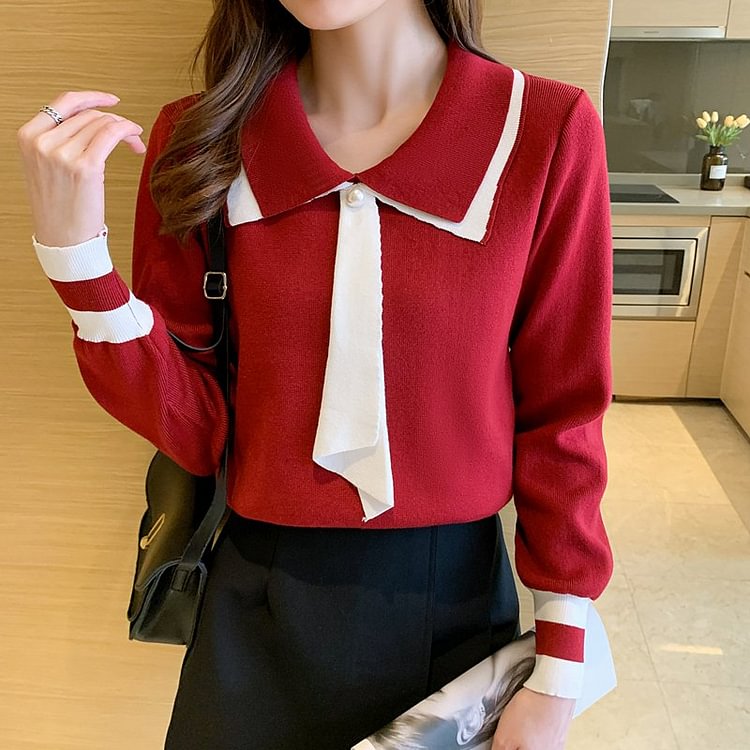 Long Sleeve Casual Plain Sweater