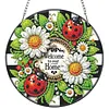 4Pcs Diamond Painting Insects and Flowers Window Pendants Suncatcher Hanging Kits for Home Porch Farmhouse