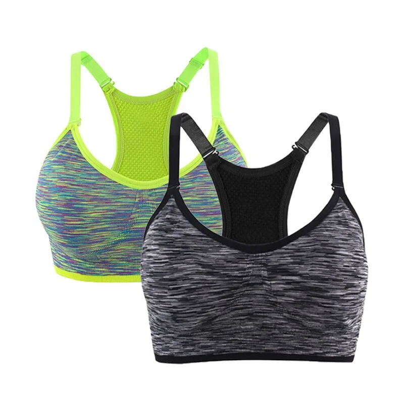 VEAMORS Quick Dry Fitness Sports Bra For Running Gym Seamless Wirefree Padded Underwear Shakeproof Push Up Yoga Bra Tops