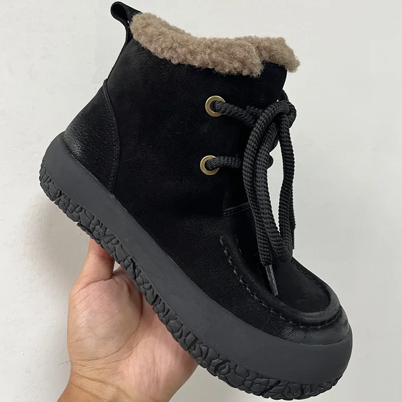 Yyvonne Layer Of Cow Skin Retro Thick-Bottomed Short Boots Women Autumn And Winter New Soft Bottom Low-Bore Martin Boots Casual Leather Boots