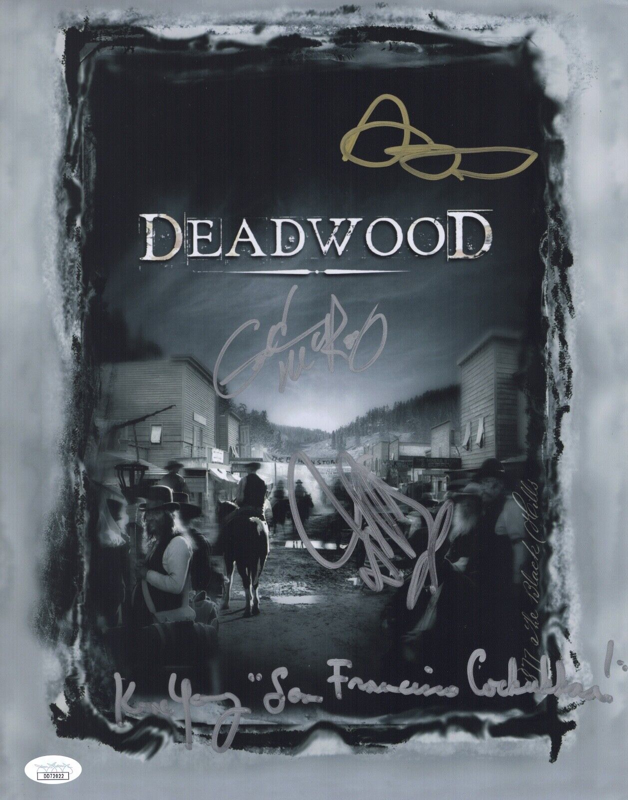 Ian McShane DEADWOOD Cast X4 Signed 11x14 Photo Poster painting IN PERSON Autograph JSA COA