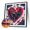 Diamond Painting-DIY Crystal Rhinestone Black Rose Heart Dance Girl(Box Packaging)
