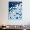 (30x40cm)DIY Pearl Painting Framed Seaside Butterfly Handmade Pearl Material Art Kit Living Room Decor