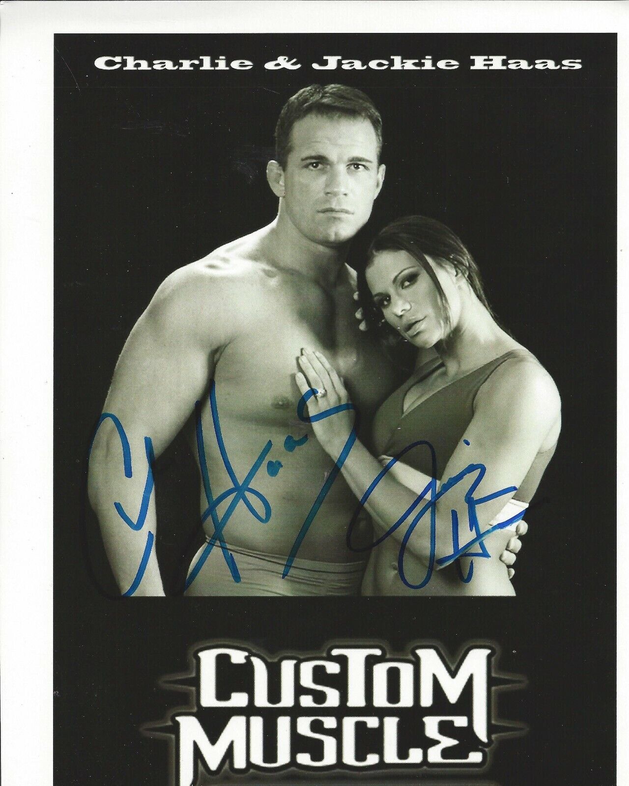 Jackie Gayda Charlie Haas autographed 8x10 WCW WWE  Shipping