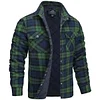 Autumn and Winter Thick Cotton-padded Plaid Long-sleeved Loose Hooded Men's Jacket
