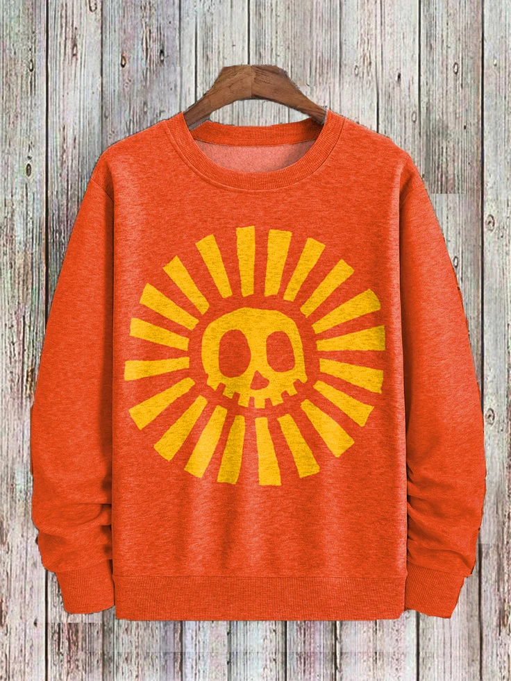 Men's Skull Lion Head Print Casual Sweatshirt