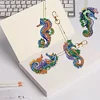 8Pcs DIY Diamond Painting Seahorse Keychain
