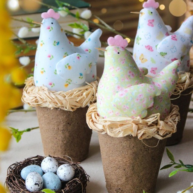 DIY fabric toy chicken Easter decor Pattern Template - Includes Tutorial