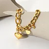 Heart Pendant Zircon OT Buckle 18K Golden Bracelet