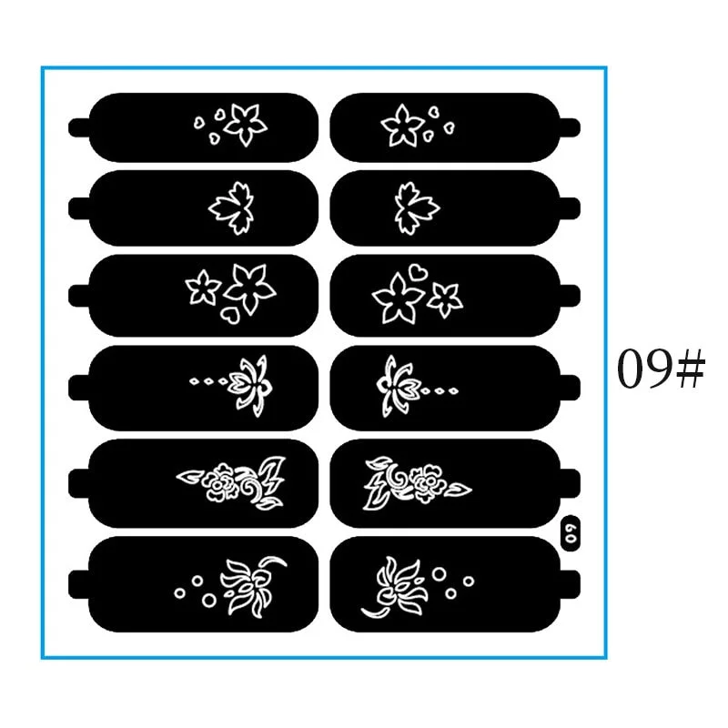 Hollow Leaves Series Nail Stickers Flowers Heart Star Self-adhesive Manicures Sticker For Nail Polish DIY Decorations Tips