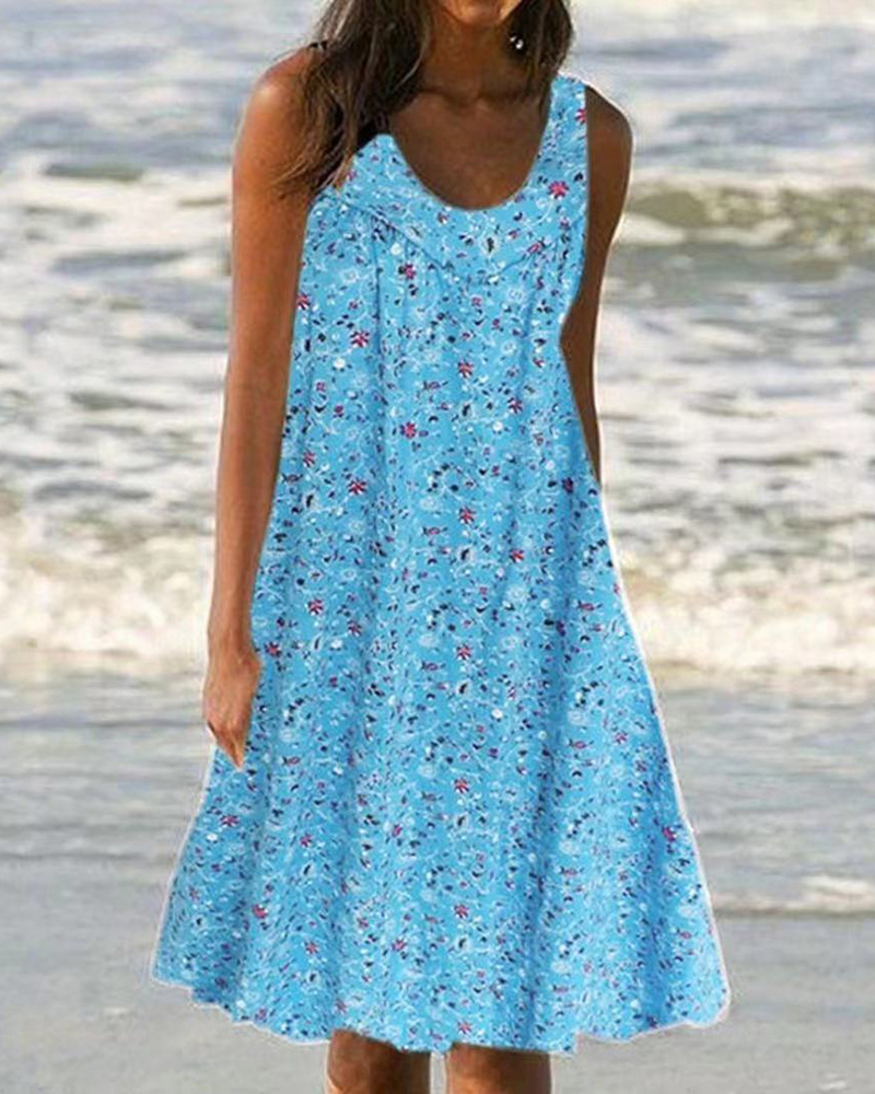 Women's printed sleeveless dress