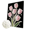 DIY Pearl Painting Tulip with Frame for Home Wall Decor(30x40cm)